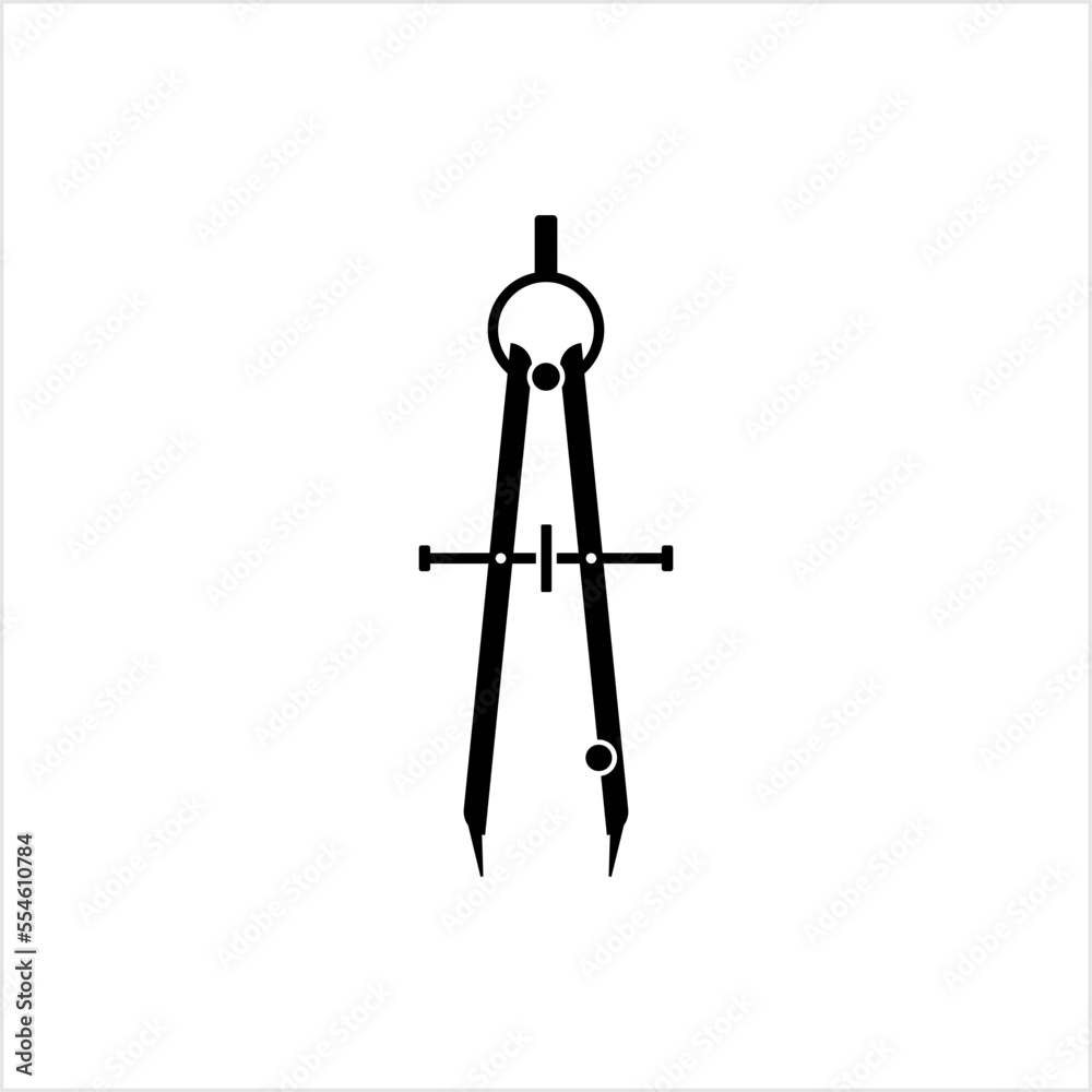 Drafting Compass Icon, Pair Of Compasses, Technical Drawing Instrument Drafting Compass Icon, Pair Of Compasses, Technical Drawing Instrument