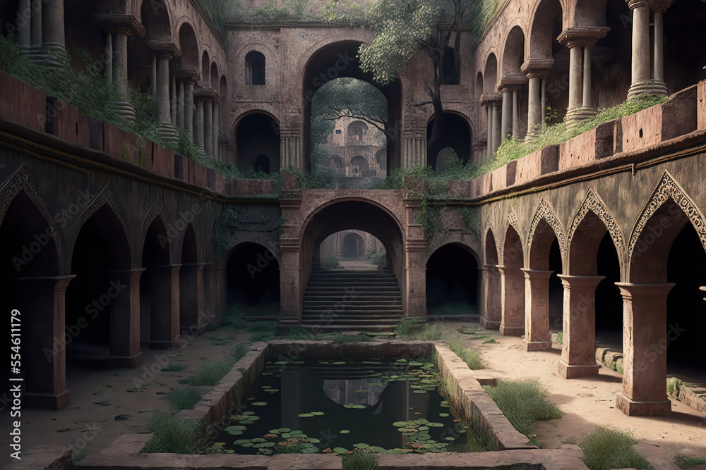 Generative AI : an ancient mystical stepwell in India