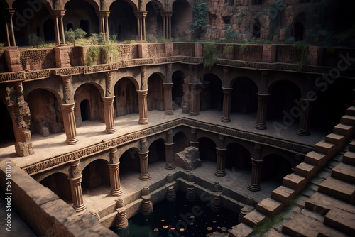 Generative AI : an ancient mystical stepwell in India photo
