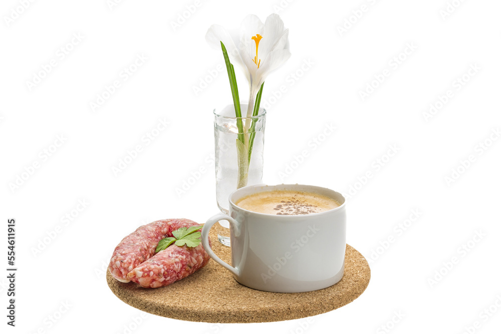 Spring breakfast with crocus Spring breakfast with crocus