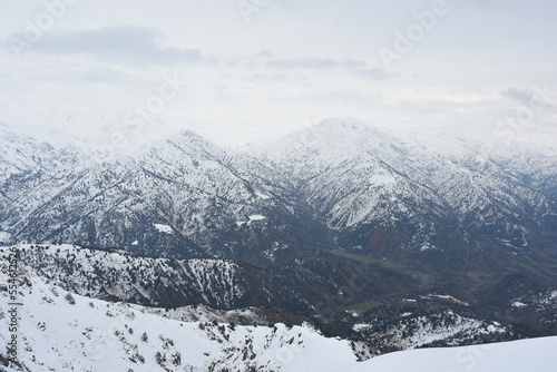 snow covered mountains