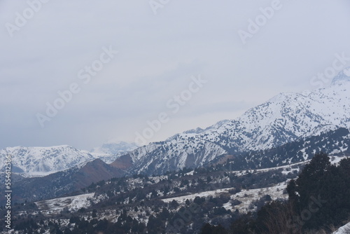 snow covered mountains