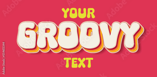 Your Groovy Typography hand drawn lettering motivational, inspirational, positive quote; groovy retro wavy stacked text typography vector design isolated on white background. Phrase for t shirt, card.