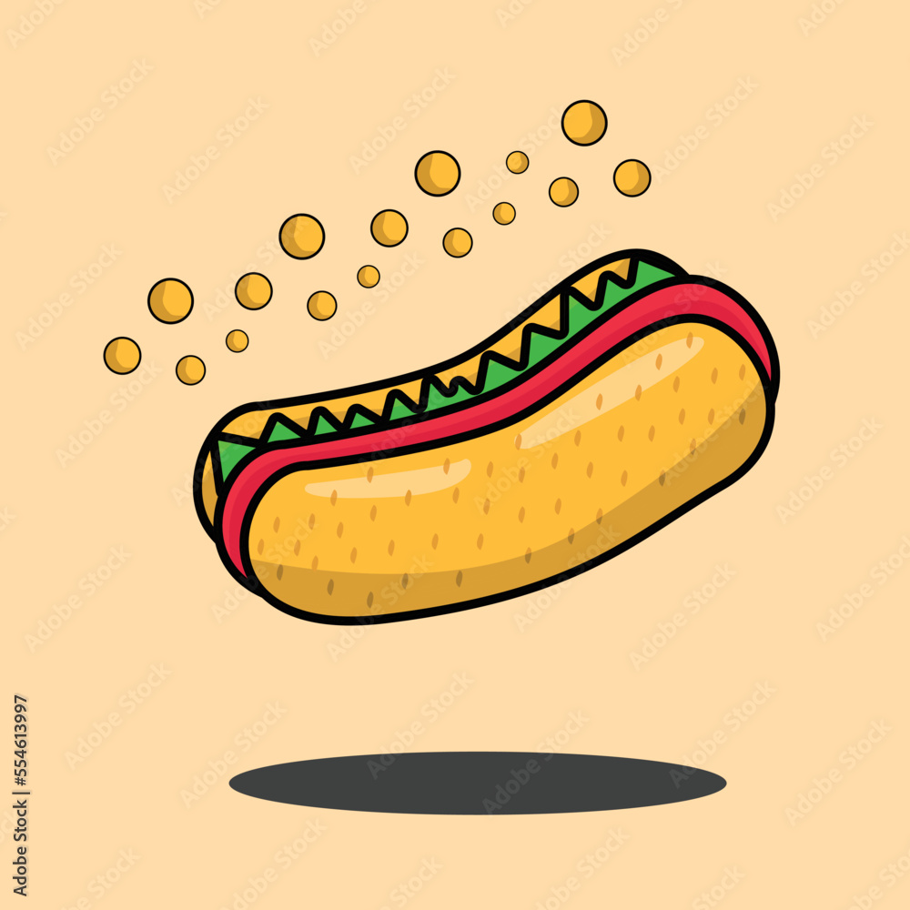 Hotdog with full package toppings Hotdog with full package toppings
