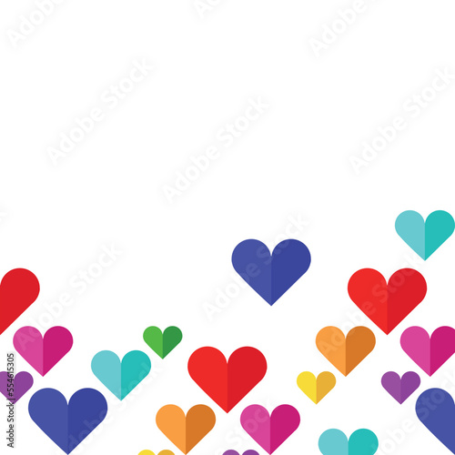 Love shape change color background design