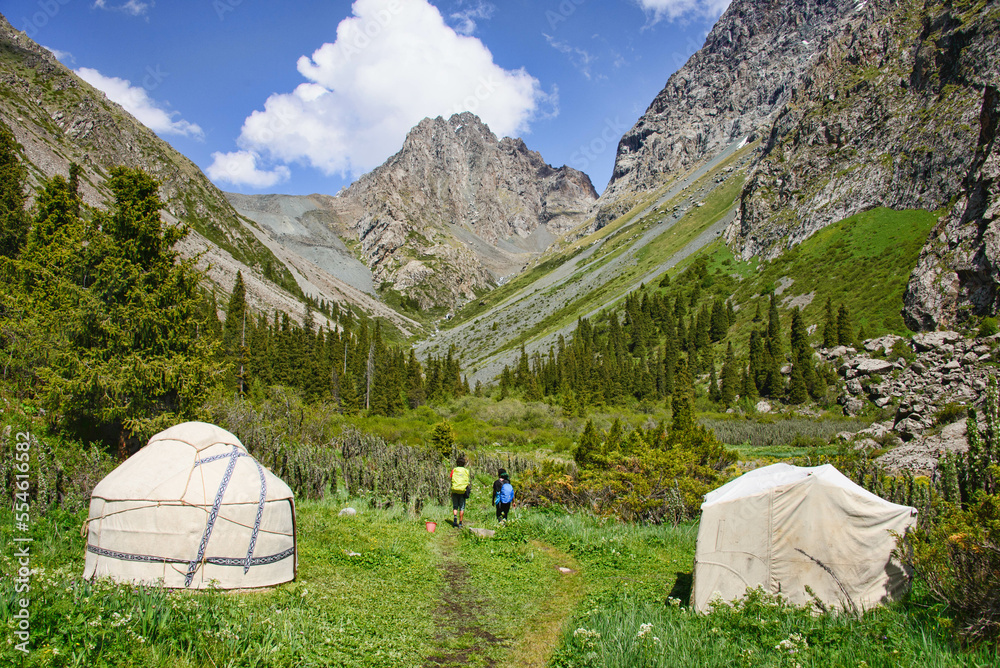 Yurt camp in the Tian Shan Mountains, Karakol, Kyrgyzstan