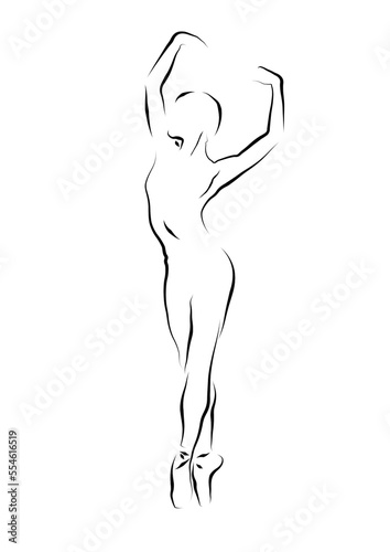 beautiful minimalist drawing of a ballet dancer