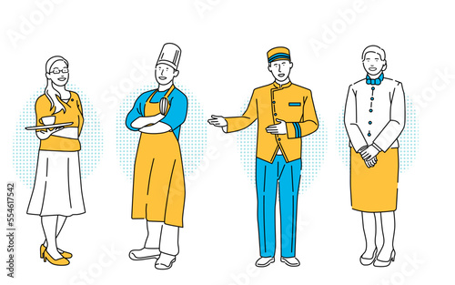 llustration of hotel service staff's ownership of work attitude service improvement guide illustration