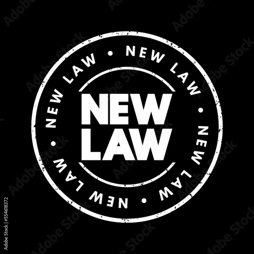 New Law text stamp, concept background