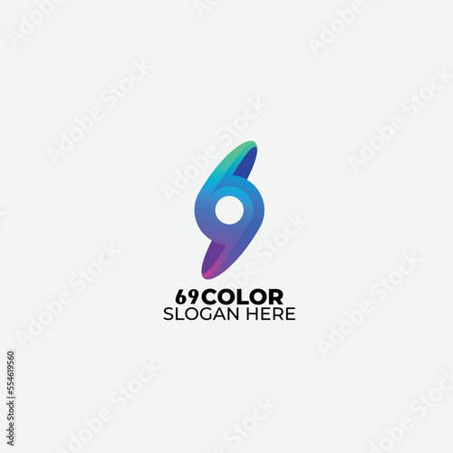 logo 69 design gradient colorful