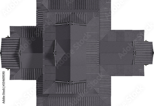 Japanese temple, Plane View, Generative AI