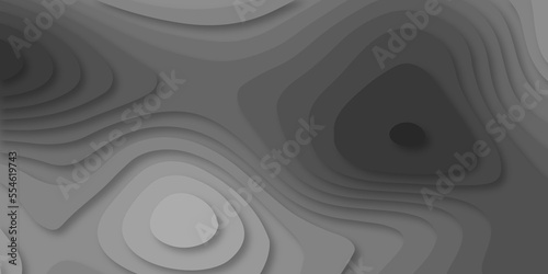 Geometric papercut black luxury background and elements, topography map concept. Abstract paper cut layered black posters. Fluid shapes brochure template. For banner, identity card, cover.