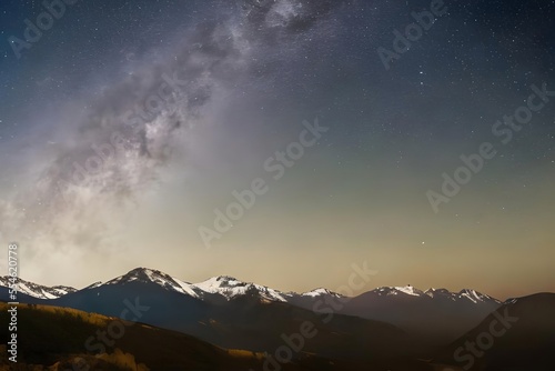 The Milky Way Galaxy above the Mountains © Acer Acer