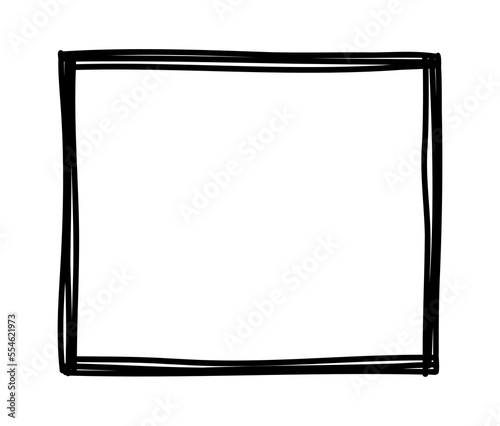 Doodle picture frame. Hand drawn vintage sketchy shape. Vector collection
