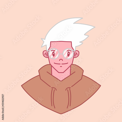 Male character profile vector illustration 