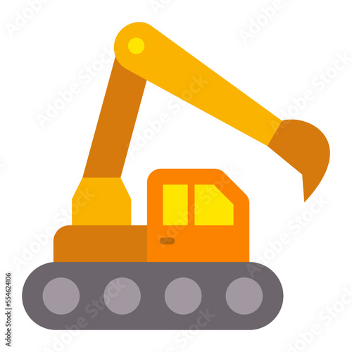 Excavator Flat Icon