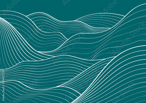 Abstract texture Background template of water, sea, aqua, ocean, river, or mountain. doodle Seamless wavy line curve linear wave free form repeat Pattern stripe Ripple. flat vector illustration design