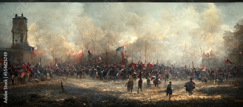 Leinwand Poster the french revolution. war. battle. Generative AI
