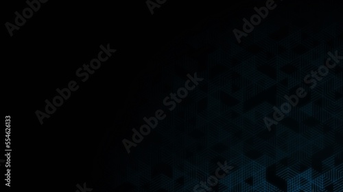 Illustration of a black background with blue patterns and added effects