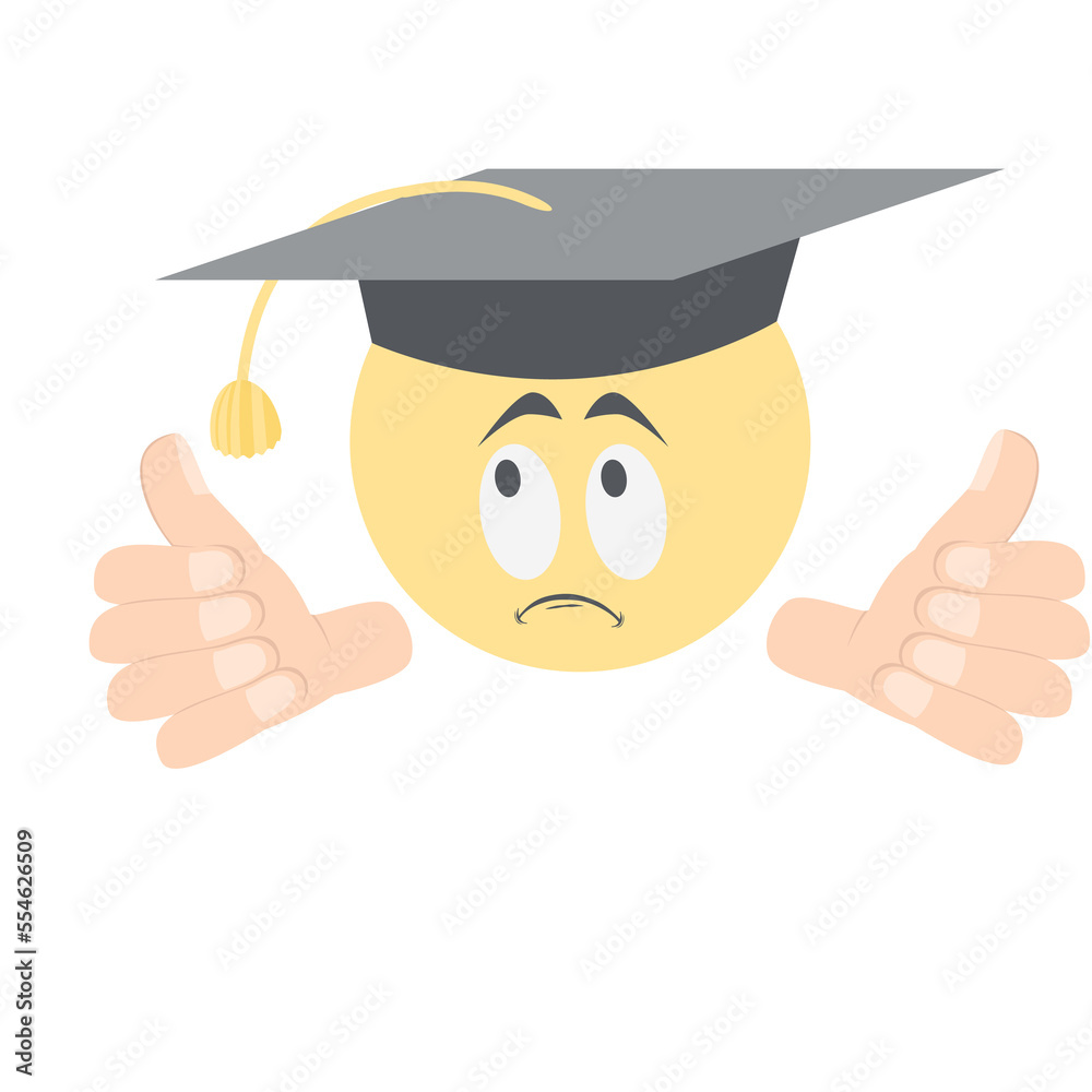 graduation head emoticon face expression two thumb collection