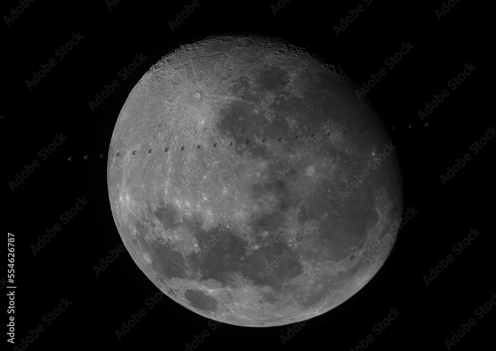 International Space Station lunar transit