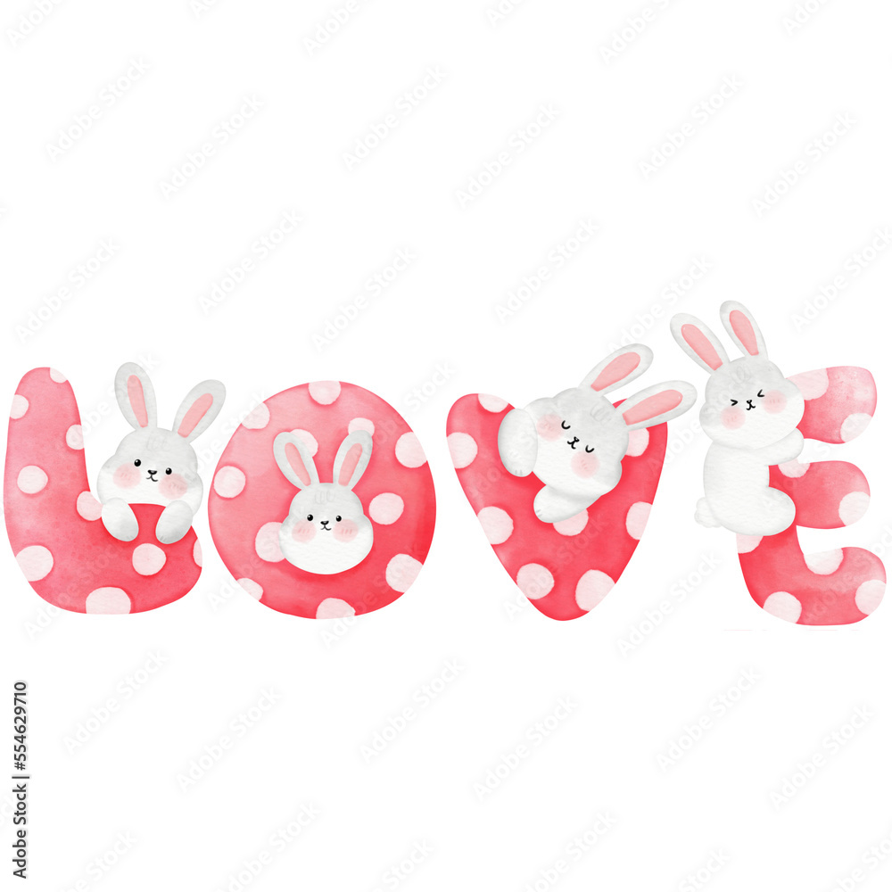 Cute bunny watercolor illustration Cute bunny watercolor illustration