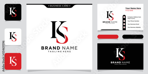 Alphabet letters Initials Monogram logo KS