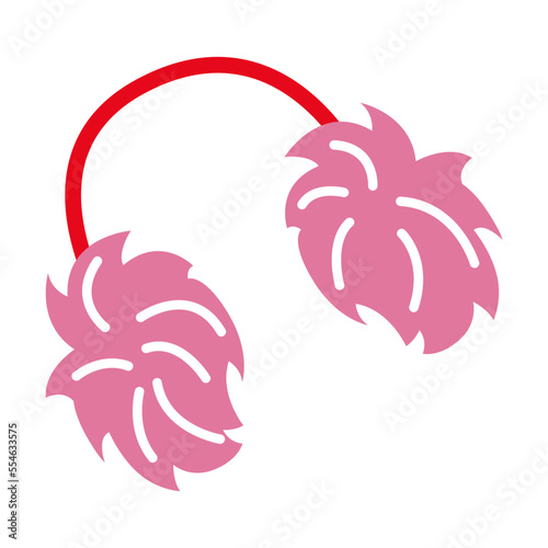 Woolen fur earmuffs. Warm female clothing for winter vector illustration. Fashion, seasons concept