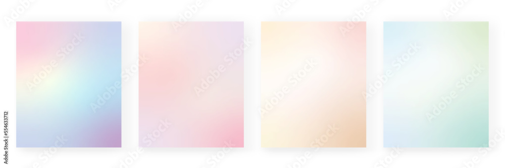 Gradient backgrounds vector set in pastel colors. Gradient wallpapers ...