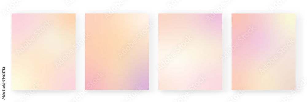 Gradient backgrounds vector set in pastel colors. Gradient wallpapers ...