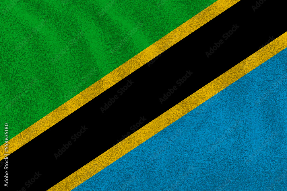 National flag of Tanzania. Background with flag of Tanzania. National flag of Tanzania. Background with flag of Tanzania.