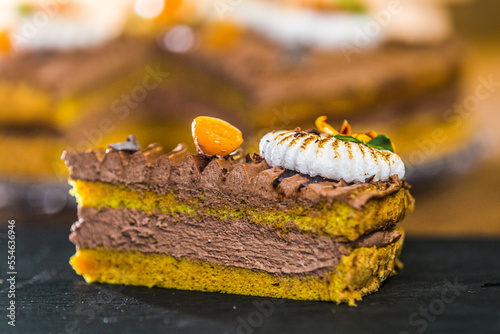 Light delicious yogurt cheesecake with fresh fruits. lose up
