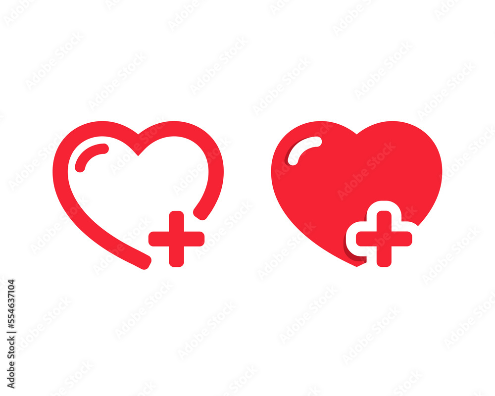 Love plus icon. Illustration vector Love plus icon. Illustration vector