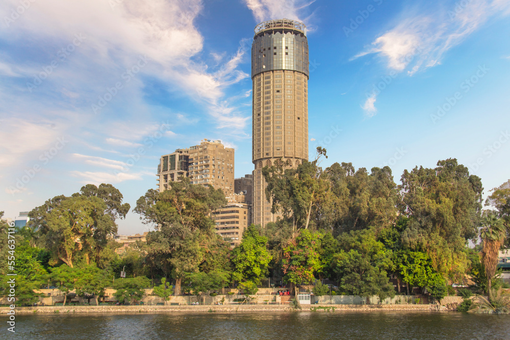 Fototapeta premium Beautiful view of the Nile embankment in the center of Cairo, Egypt