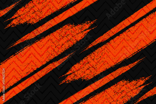 Abstract orange and black grunge texture background with zigzag style