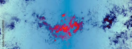 Beautiful blue redwatercolor hand printing background. Abstract gradient paint grunge texture background. photo