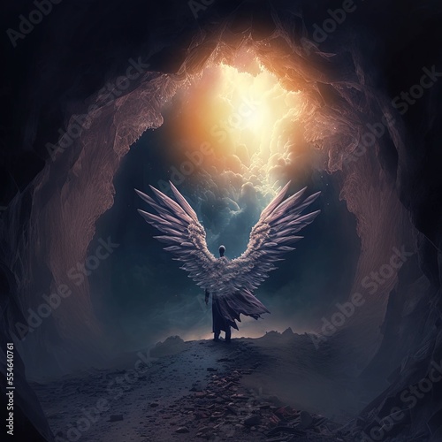 illustration angel in the beyond made with generative ai