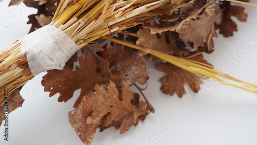 The badnjak veseljak is a tree branch or entire tree that is central to Serbian Christmas celebrations. It is placed on a fire on Christmas Eve and its branches are later brought home by worshipers. photo