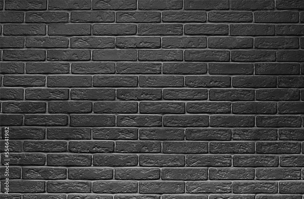Obraz premium black brick wall texture for pattern background. copy space.