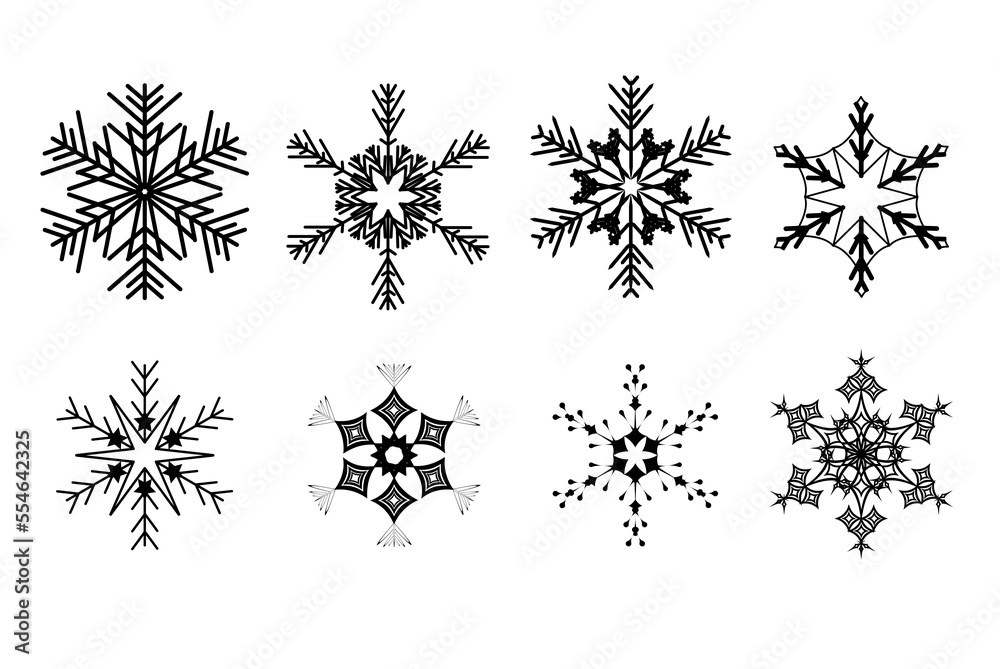 Snowflakes eight graphics.