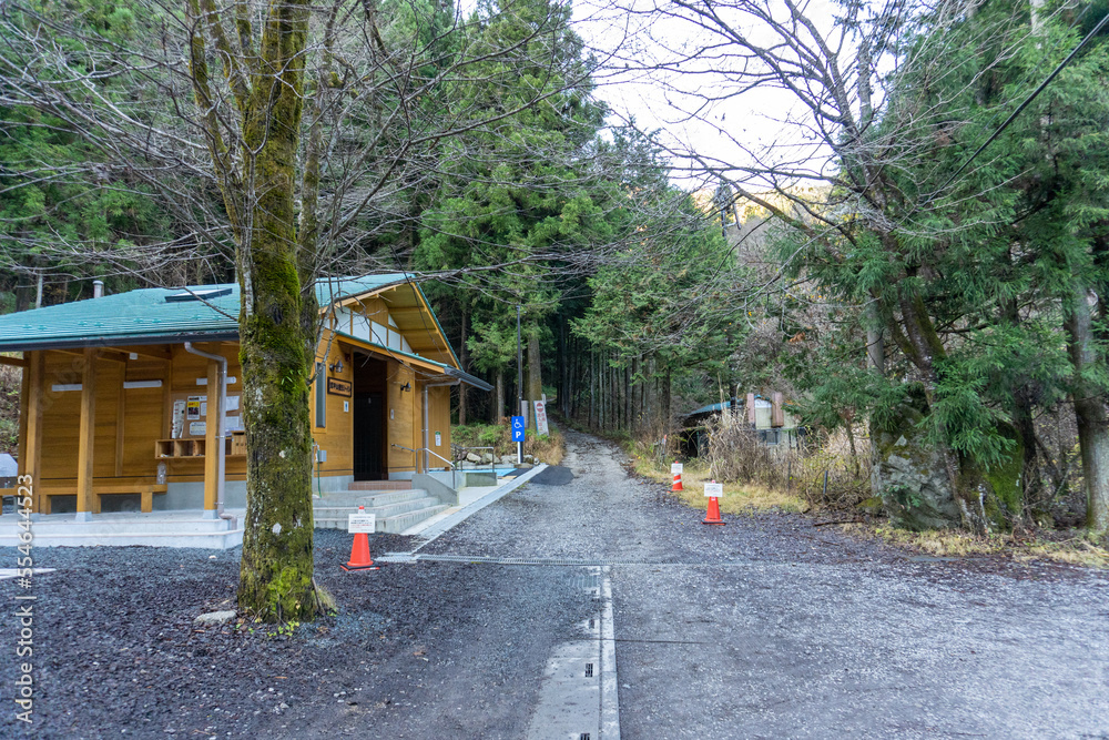 The gate of Bukozanmitake Shrine on mountain Buko The gate of Bukozanmitake Shrine on mountain Buko