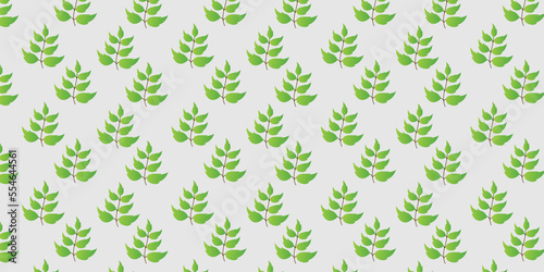 Vector seamless beautiful pattern flower and leaves flat background