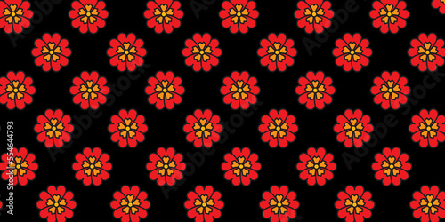  Vector seamless beautiful pattern flower and leaves flat background