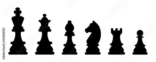 Fotografiet Set of chess vector icons