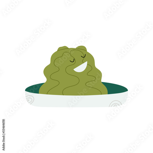 Funny wasabi character. Vector illustration in flat style