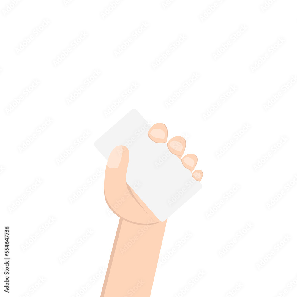 left hand holding white blank name business card left hand holding white blank name business card