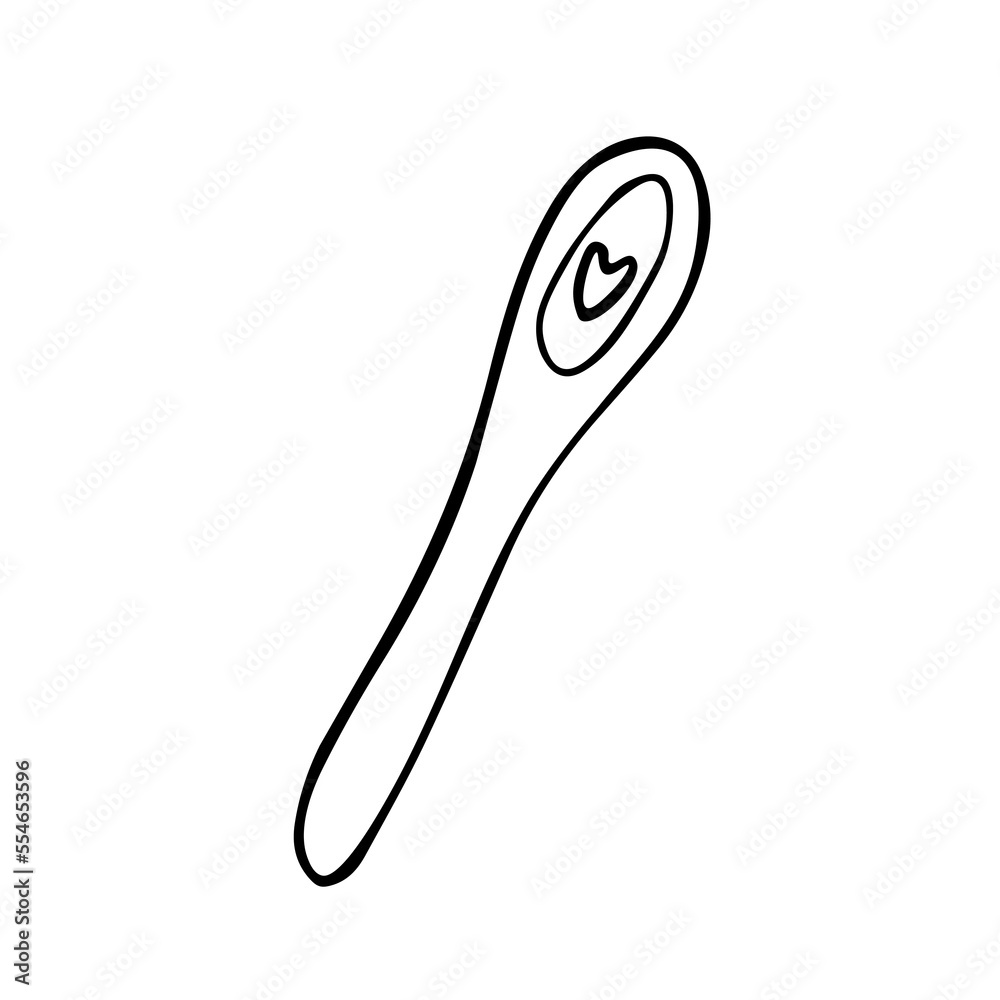 Kitchen tool. Doodle cooking spoon hand drawn Kitchen tool. Doodle cooking spoon hand drawn