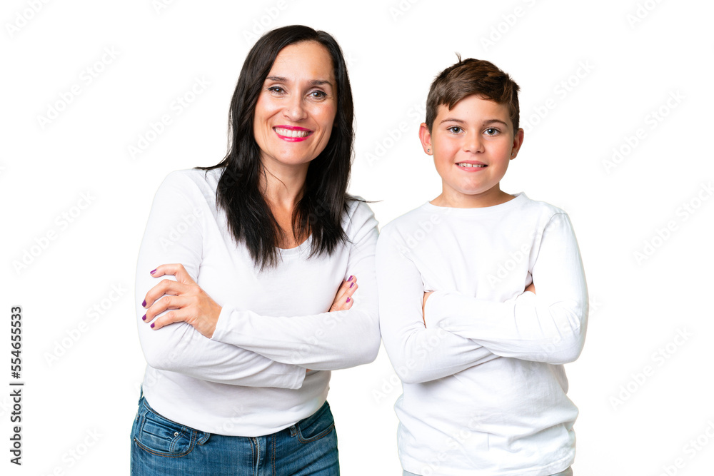 Little caucasian kid over isolated chroma key background keeping the arms crossed Little caucasian kid over isolated chroma key background keeping the arms crossed