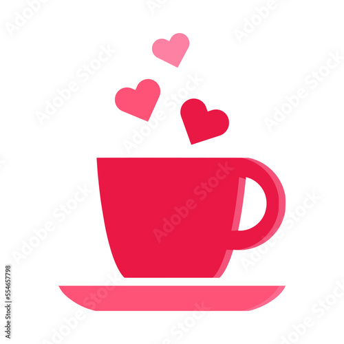 cup of coffee with hearts valentines day icon love icon