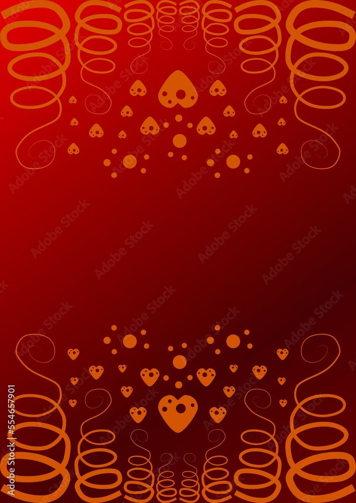 The illustrations and clipart. Red background with ribbon